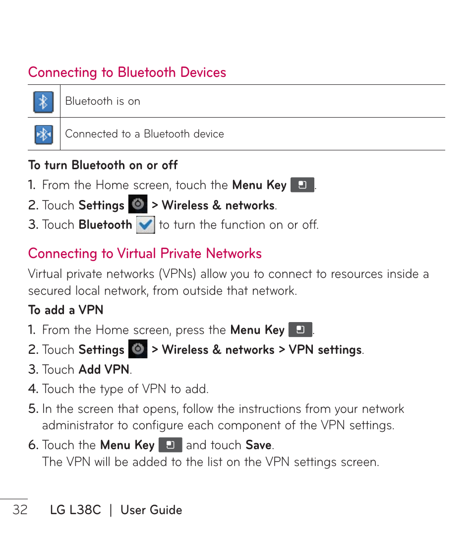 LG LGL38C User Manual | Page 33 / 180