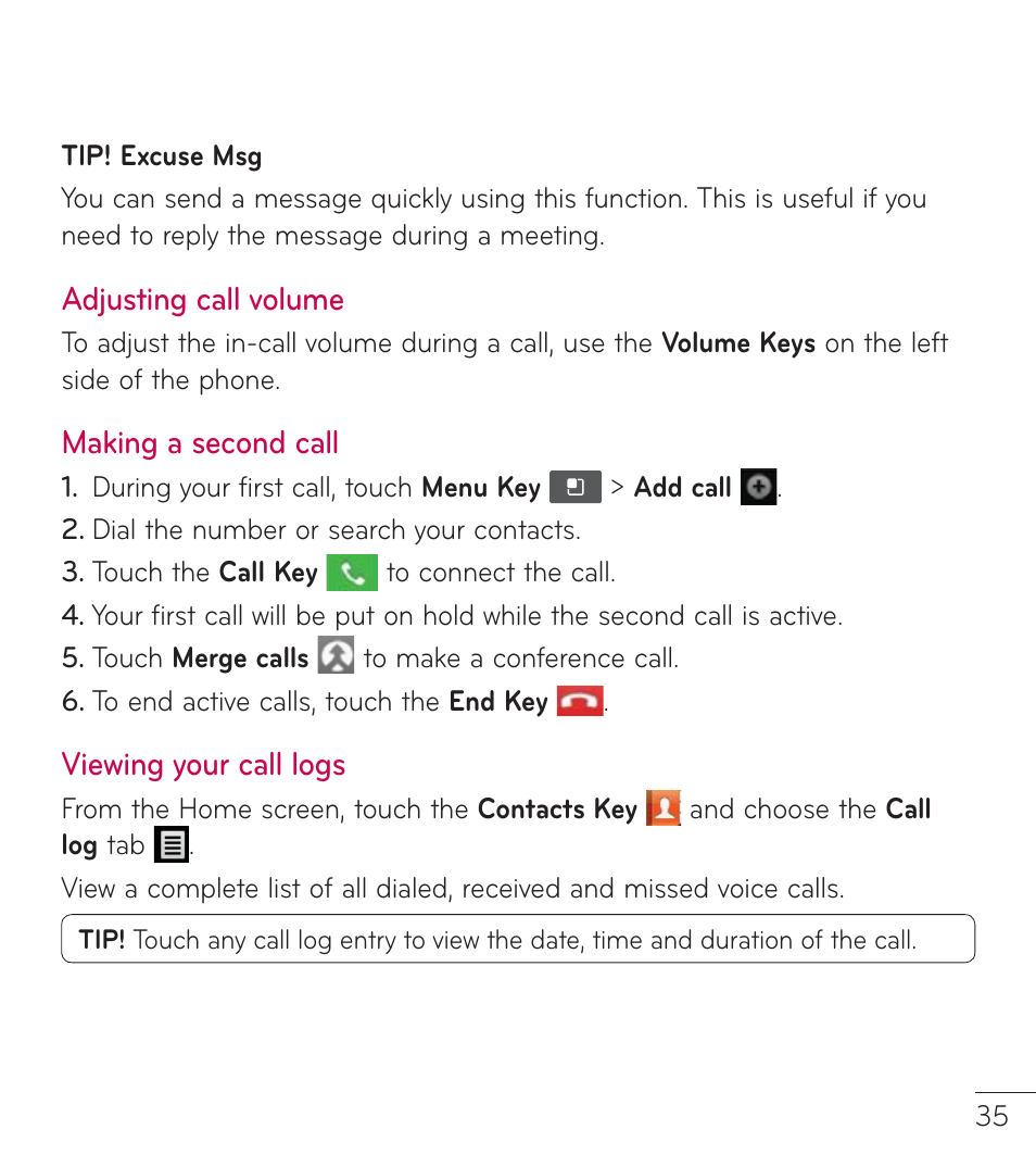 LG LGL38C User Manual | Page 36 / 180
