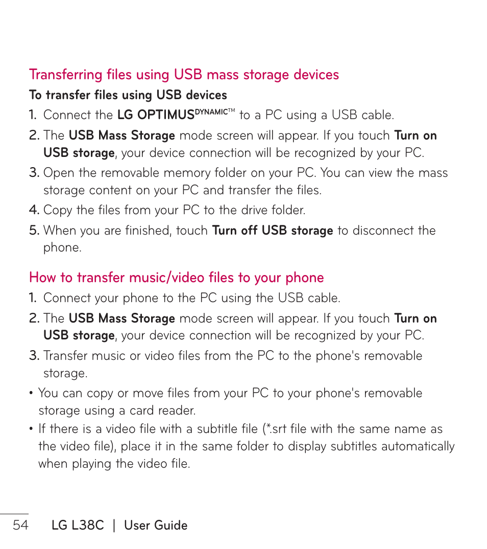 LG LGL38C User Manual | Page 55 / 180
