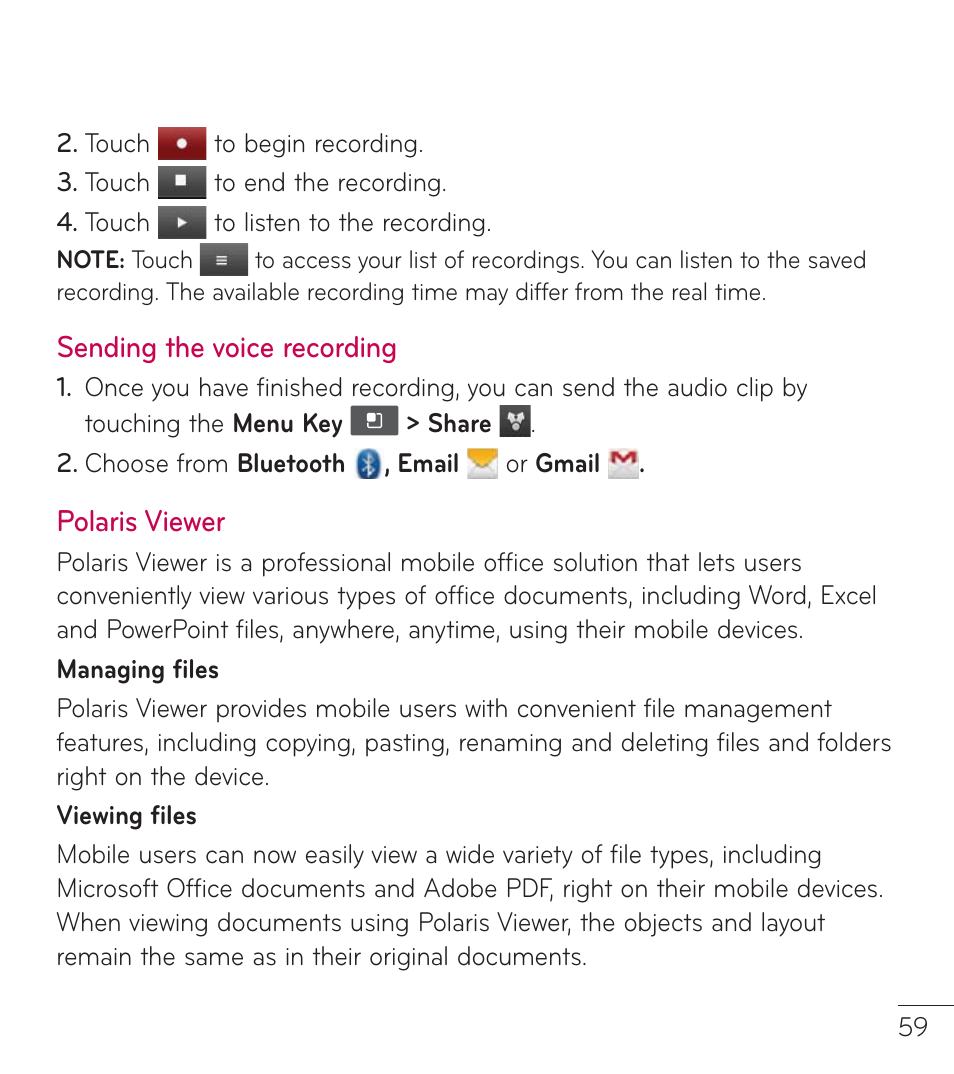 LG LGL38C User Manual | Page 60 / 180
