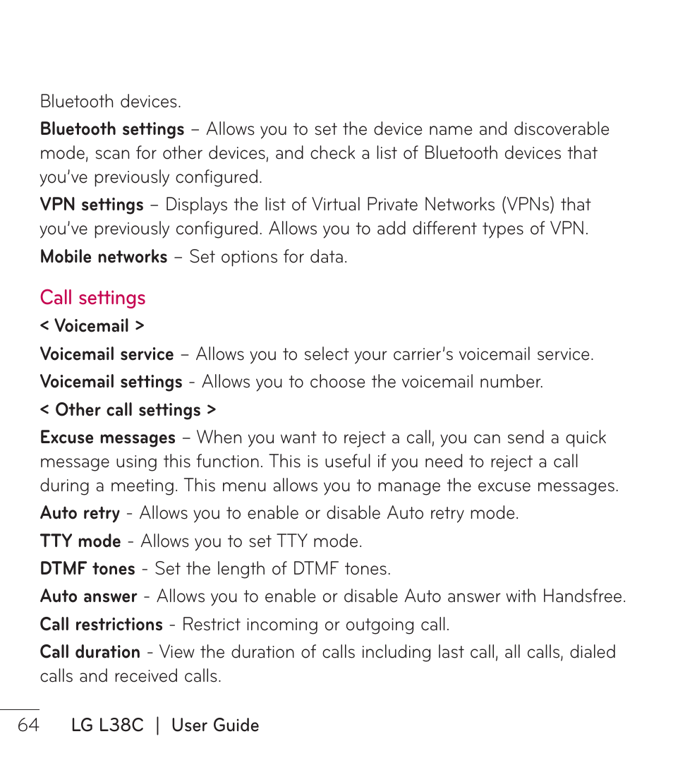 LG LGL38C User Manual | Page 65 / 180