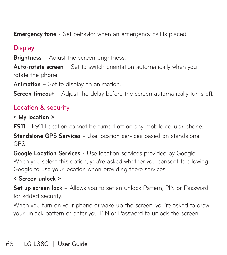 LG LGL38C User Manual | Page 67 / 180