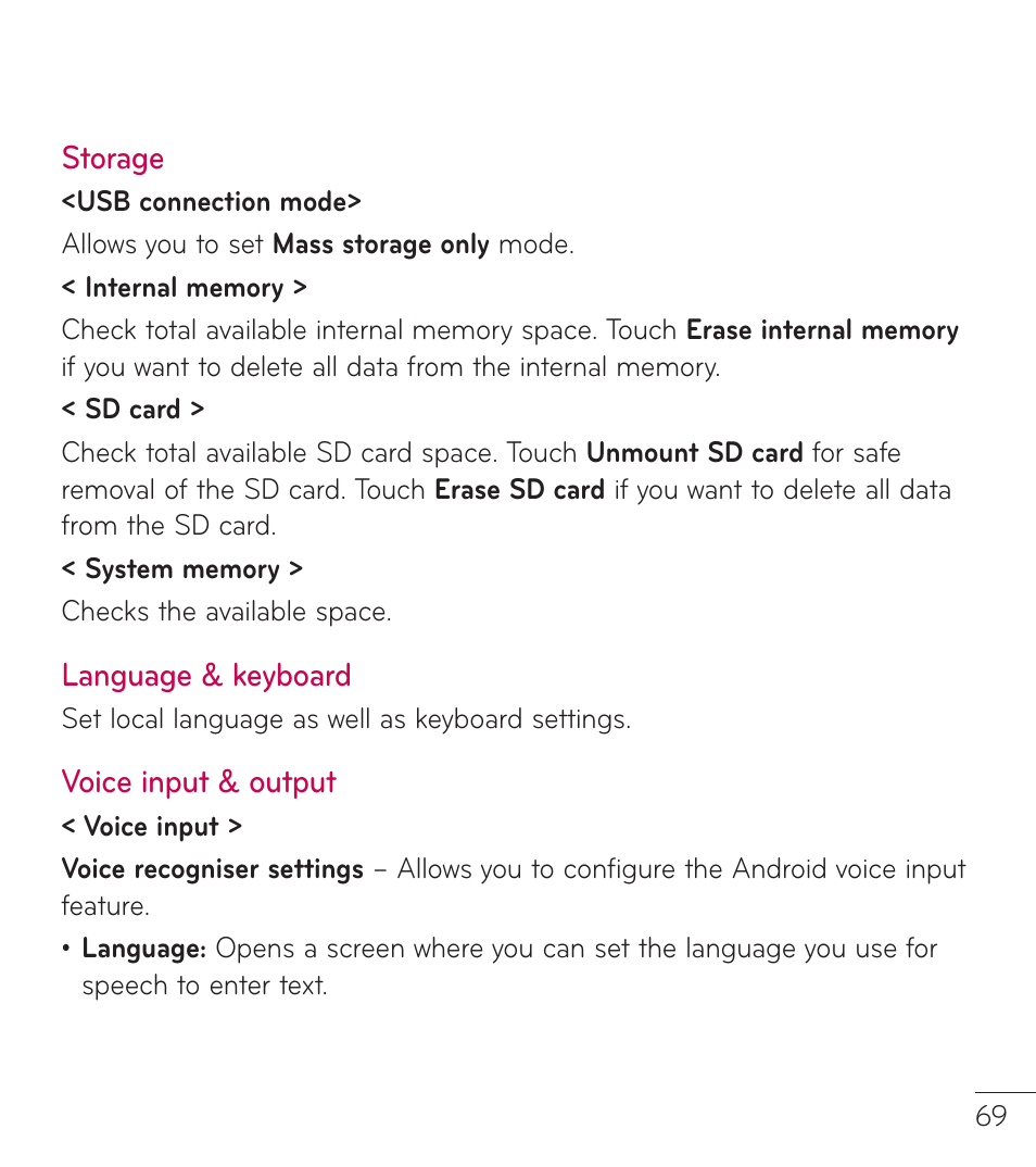 LG LGL38C User Manual | Page 70 / 180