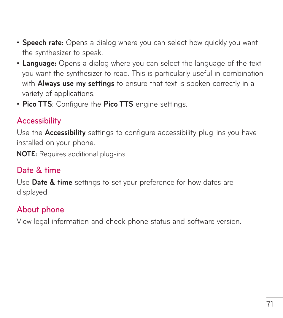 LG LGL38C User Manual | Page 72 / 180