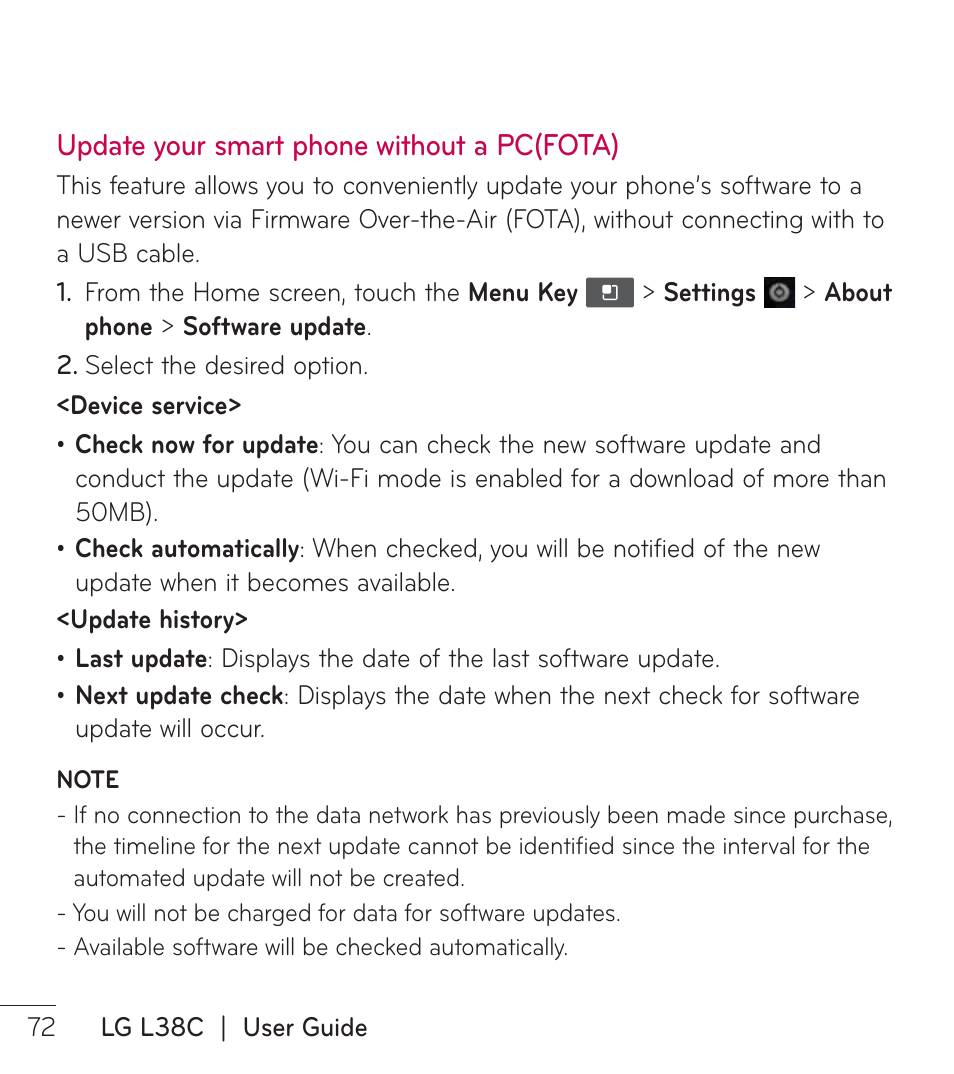 LG LGL38C User Manual | Page 73 / 180