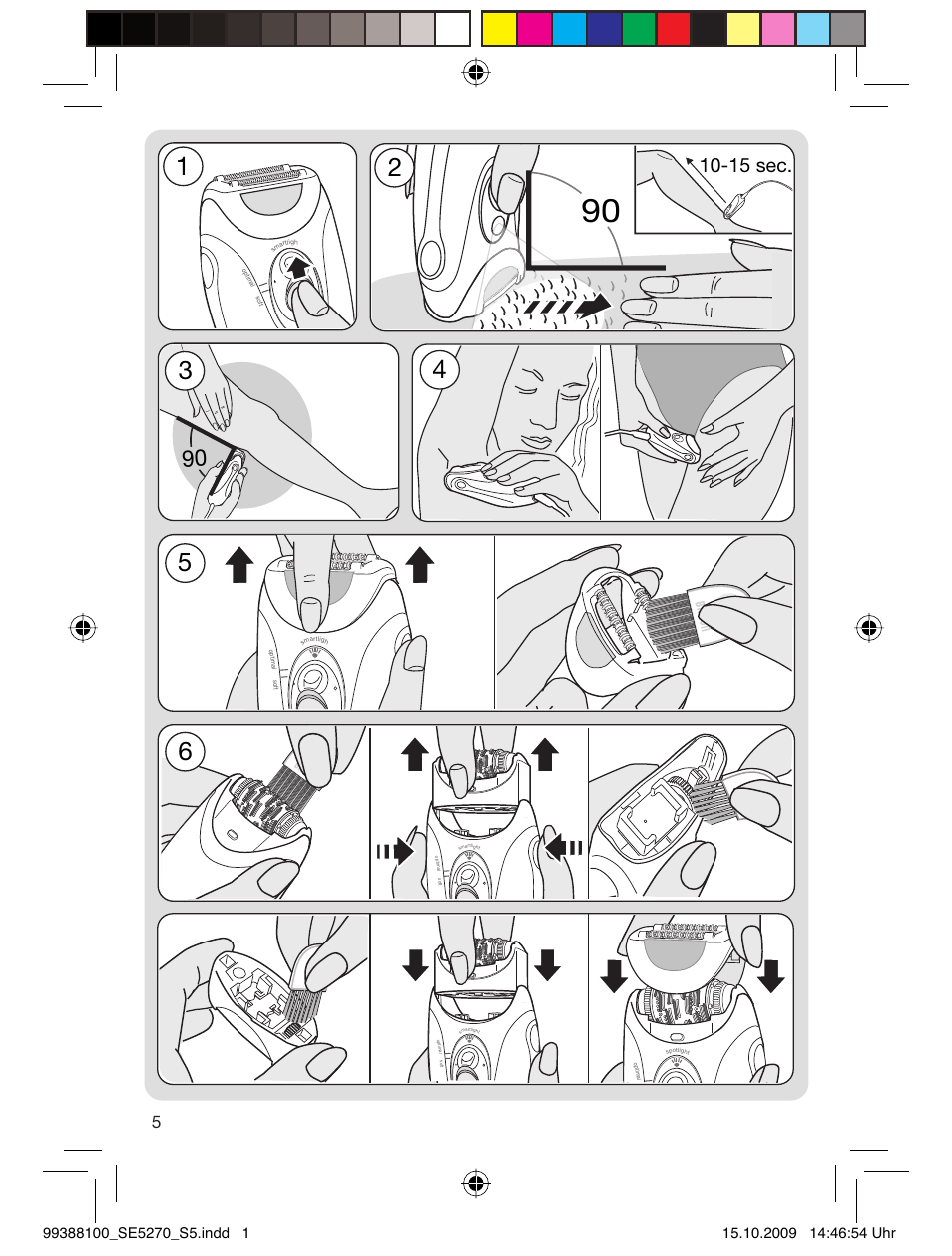 15 sec | Braun 5180 Silk-épil 5, Legs User Manual | Page 4 / 53