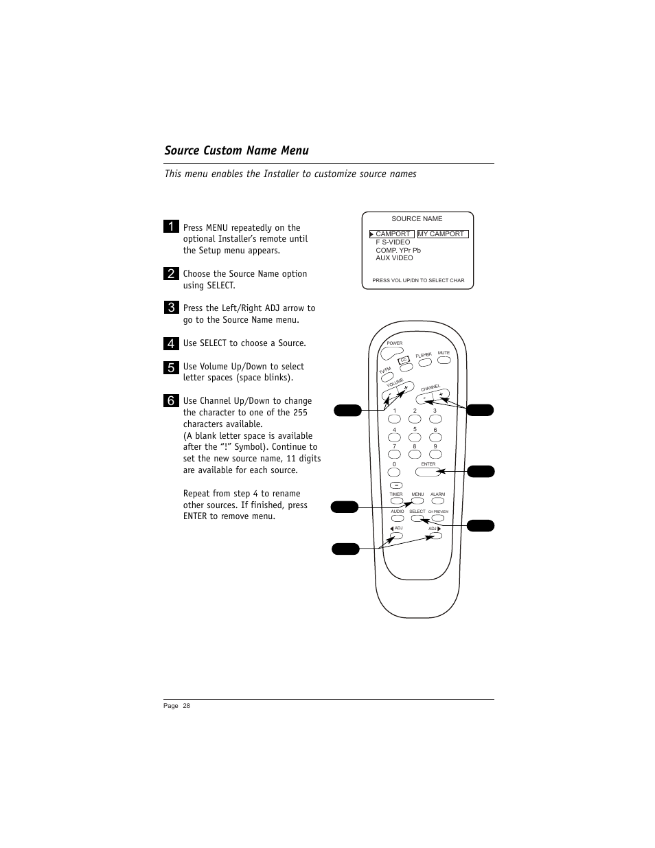 Source custom name menu | LG DU-27FB34C User Manual | Page 28 / 62