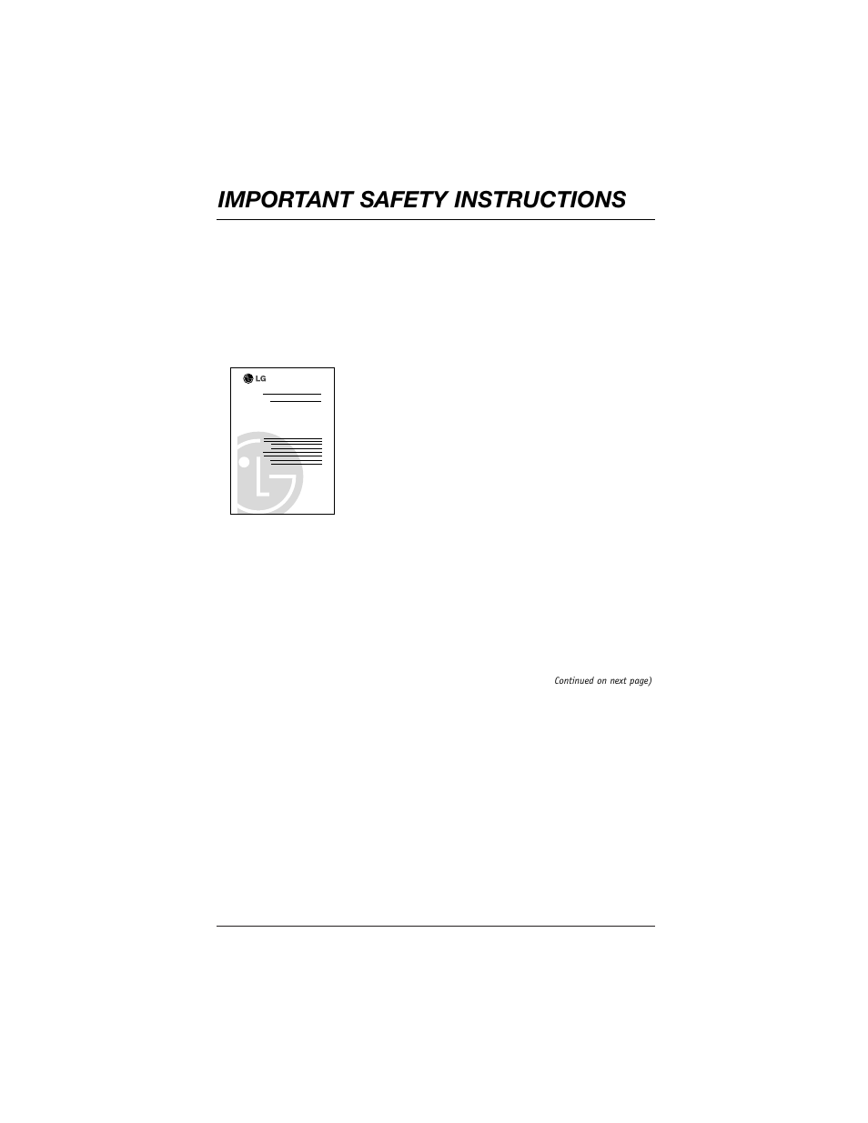 Important safety instructions | LG DU-27FB34C User Manual | Page 3 / 62