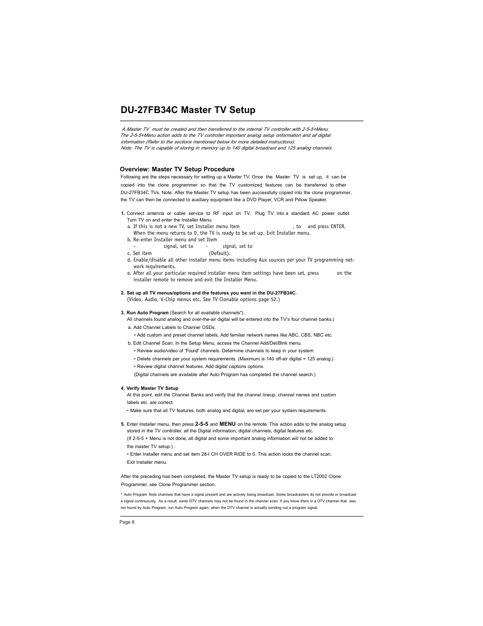 Du-27fb34c master tv setup | LG DU-27FB34C User Manual | Page 8 / 62