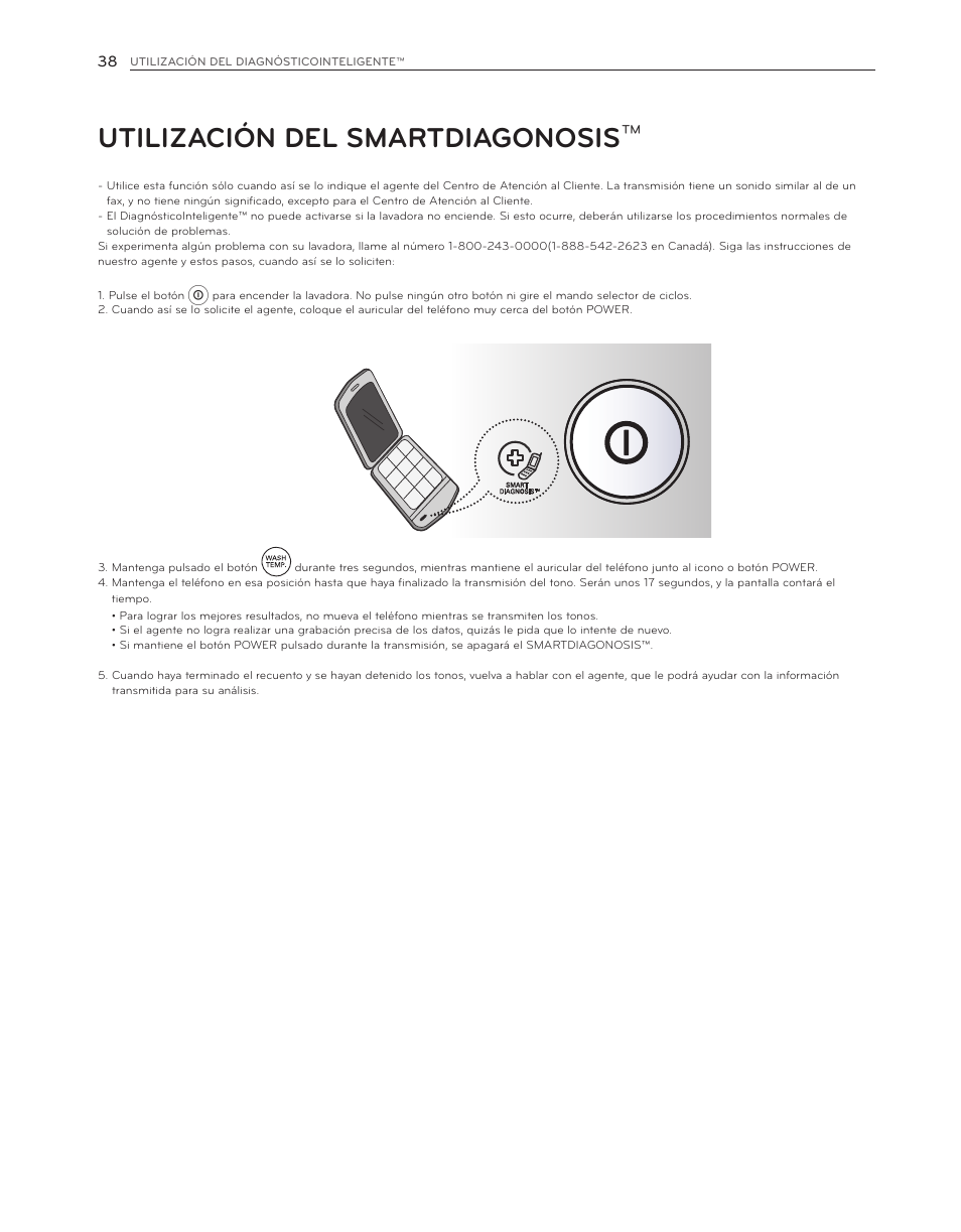 Utilización del smartdiagonosis | LG WM3550HWCA User Manual | Page 78 / 120
