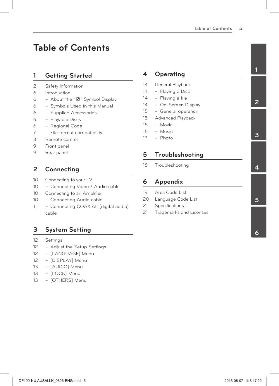 LG DP122 User Manual | Page 5 / 22
