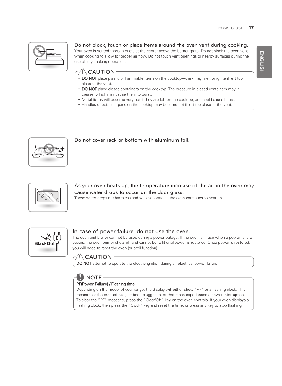 Caution | LG LDG3015SW User Manual | Page 18 / 93
