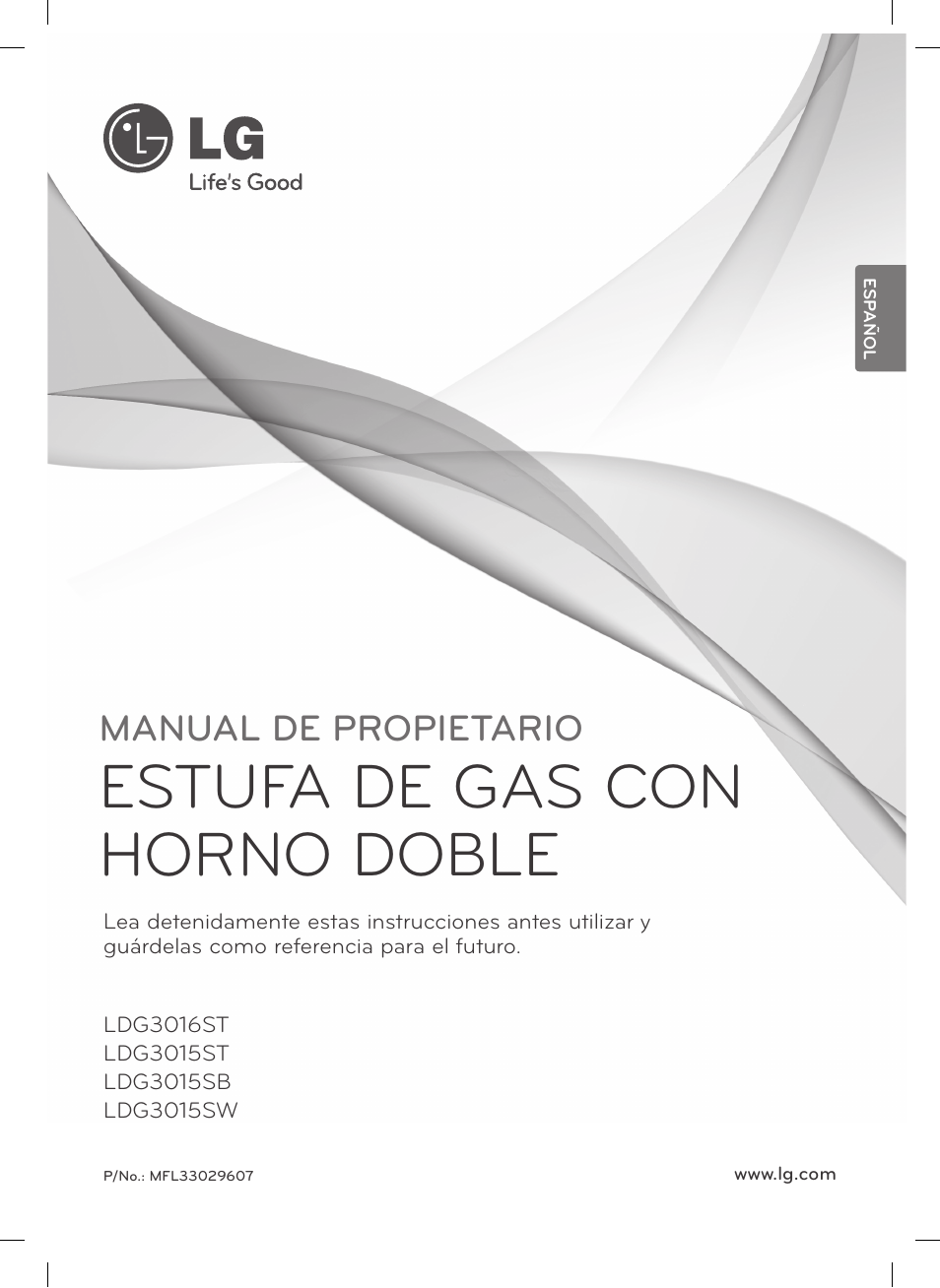 Estufa de gas con horno doble, Manual de propietario | LG LDG3015SW User Manual | Page 48 / 93