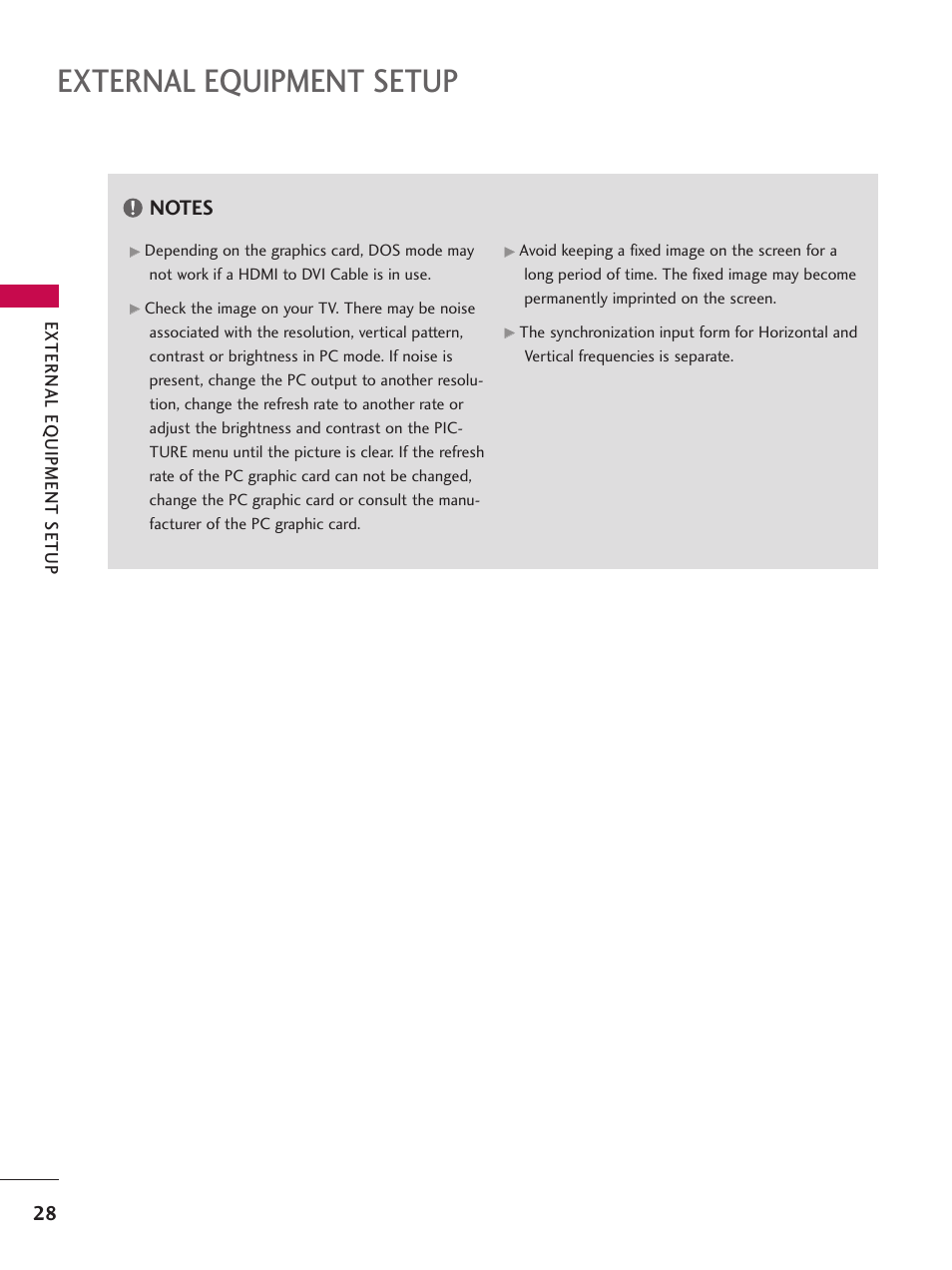 External equipment setup | LG 37LB4DS User Manual | Page 30 / 110