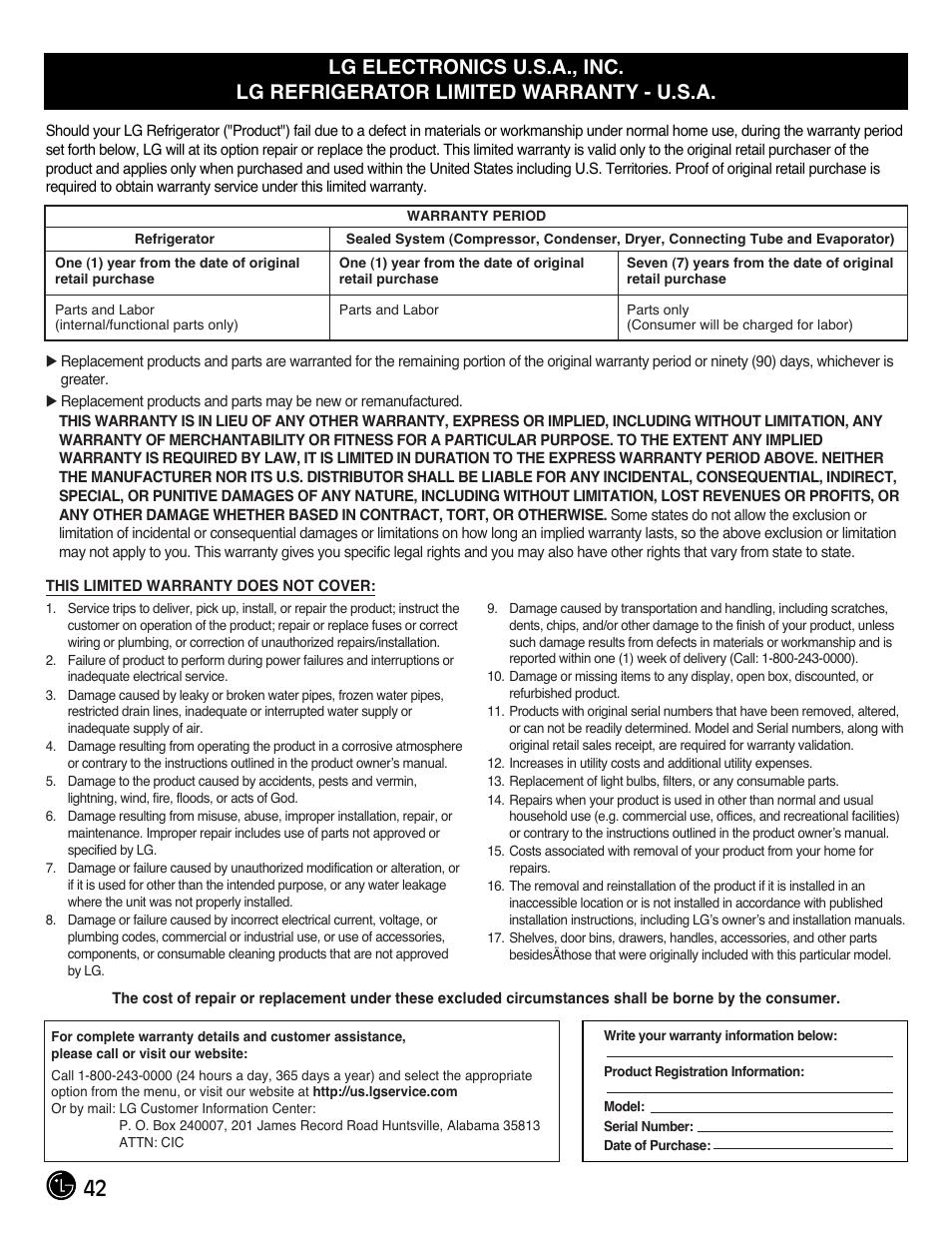 LG LMX25985SB User Manual | Page 42 / 44