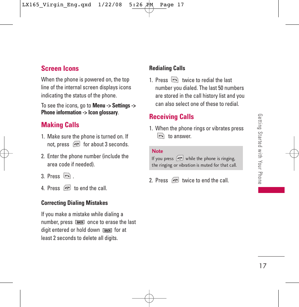 LG LGLX165 User Manual | Page 17 / 90