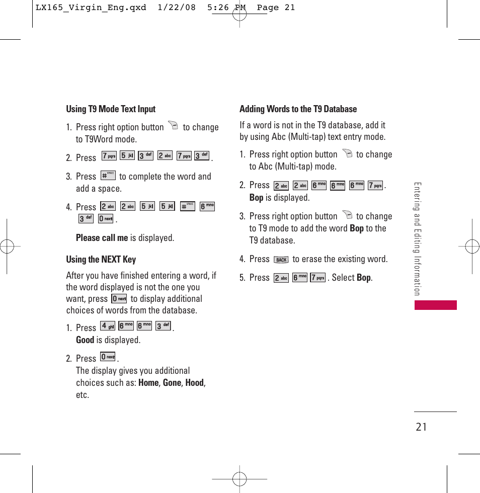 LG LGLX165 User Manual | Page 21 / 90