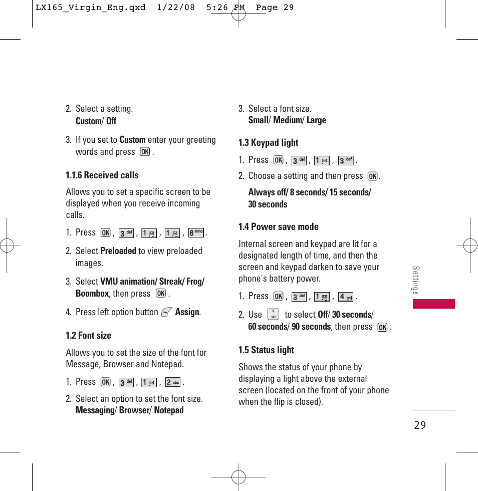 LG LGLX165 User Manual | Page 29 / 90