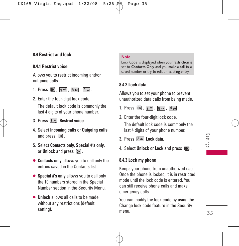 LG LGLX165 User Manual | Page 35 / 90