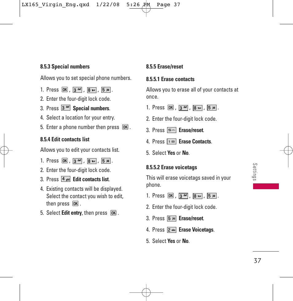 LG LGLX165 User Manual | Page 37 / 90