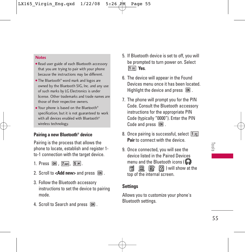 LG LGLX165 User Manual | Page 55 / 90