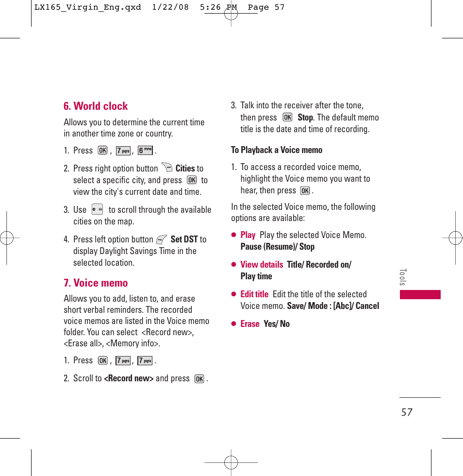 LG LGLX165 User Manual | Page 57 / 90