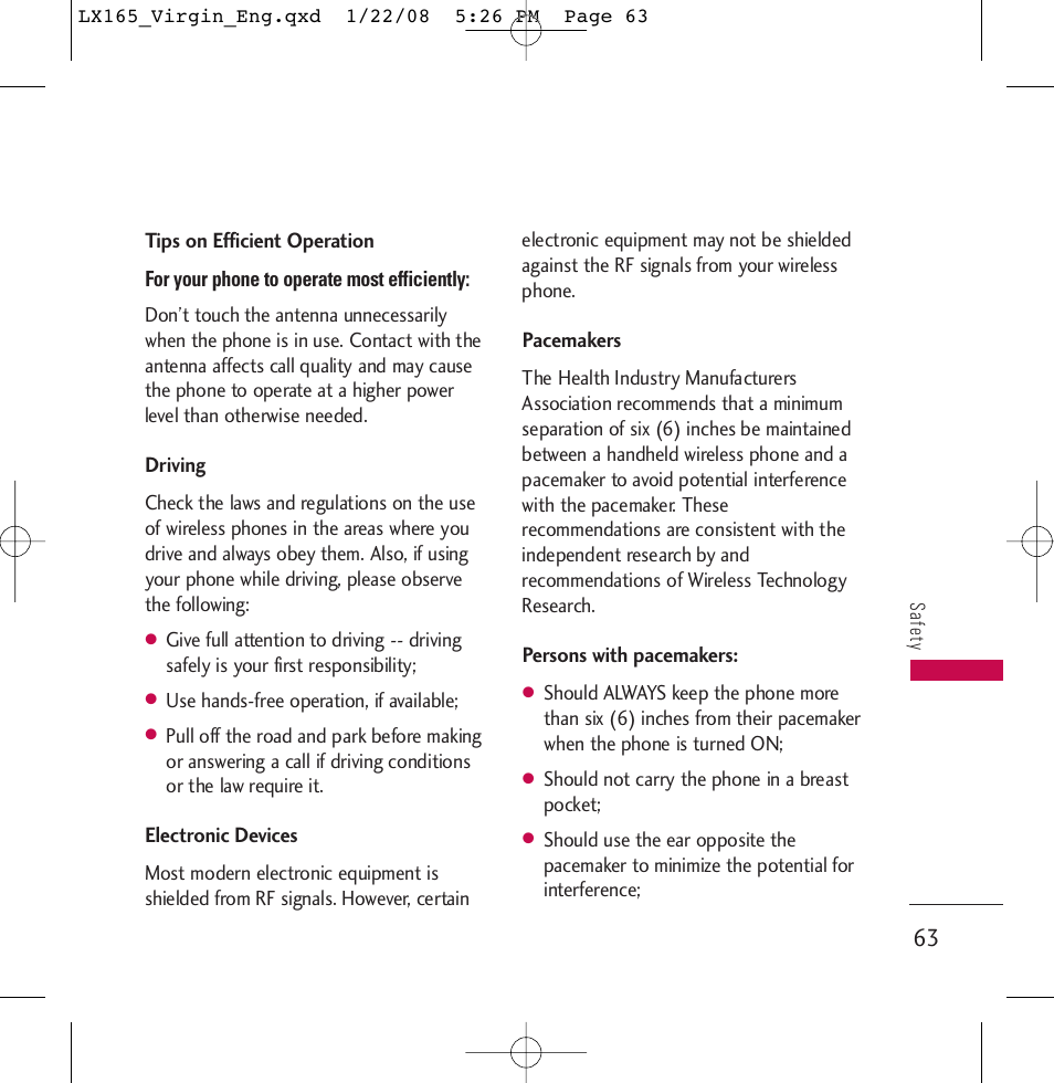 LG LGLX165 User Manual | Page 63 / 90