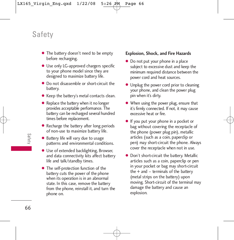 Safety | LG LGLX165 User Manual | Page 66 / 90