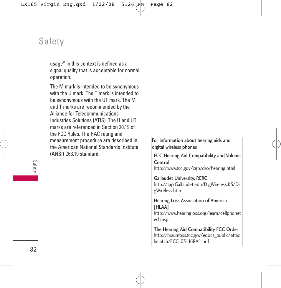 Safety | LG LGLX165 User Manual | Page 82 / 90