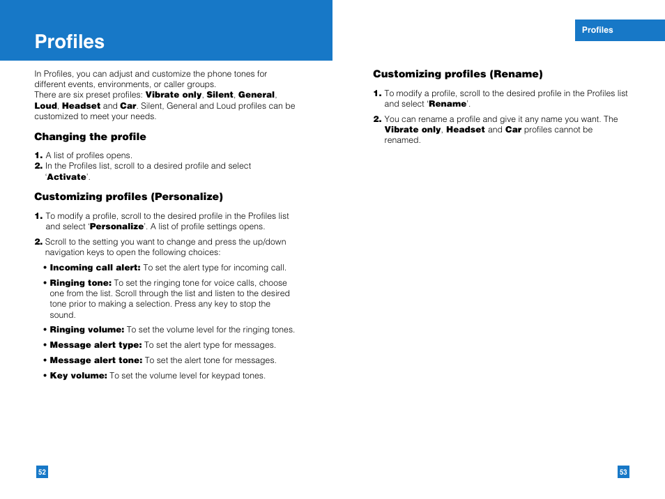 Profiles | LG G4010 User Manual | Page 28 / 55