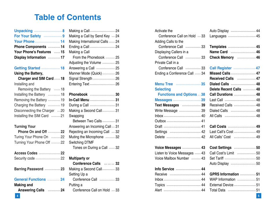 LG G4010 User Manual | Page 4 / 55