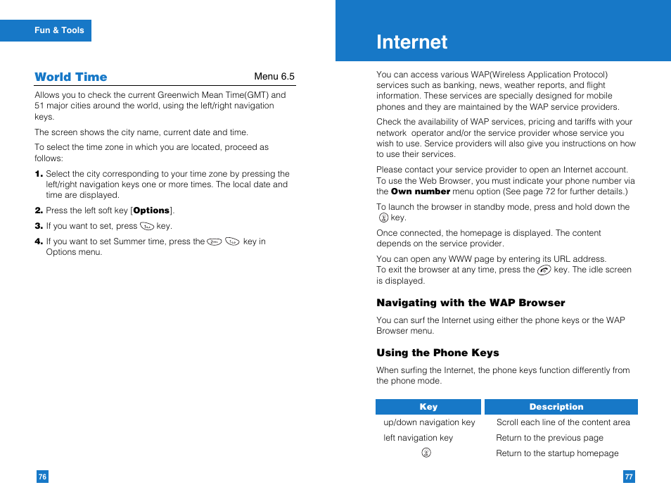 Internet | LG G4010 User Manual | Page 40 / 55