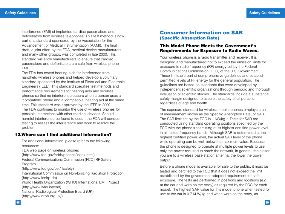 Consumer information on sar | LG G4010 User Manual | Page 51 / 55