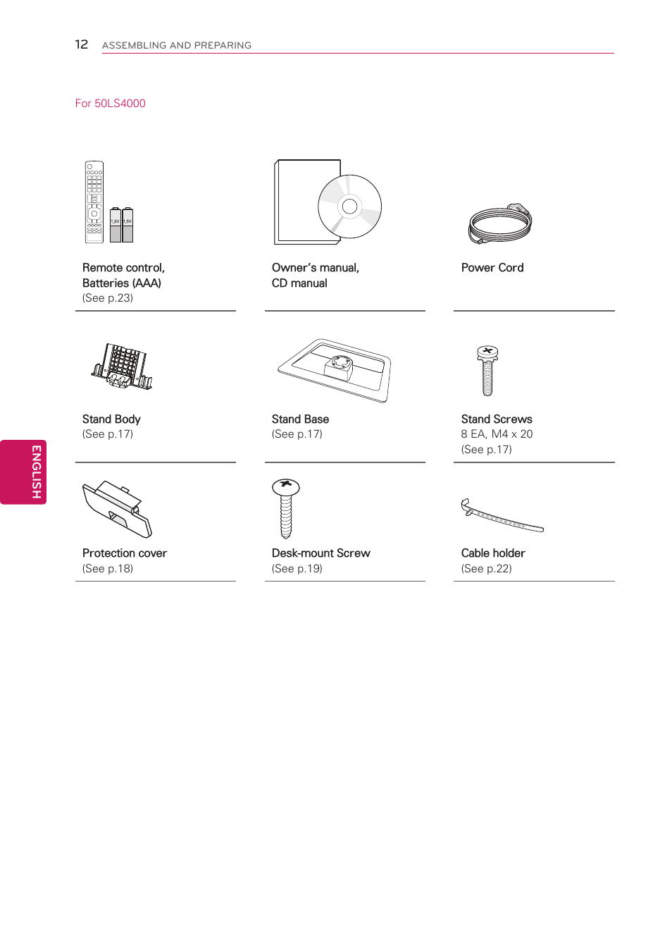 English | LG 50LS4000 User Manual | Page 12 / 80