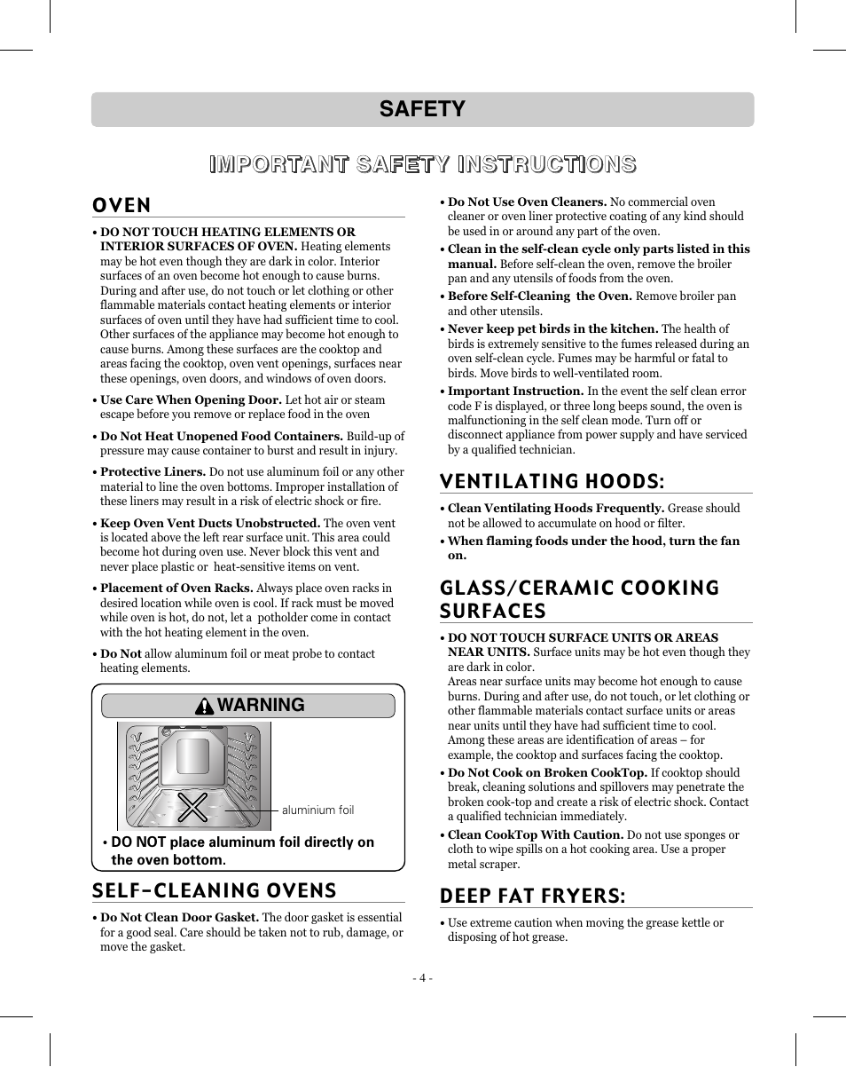 LG LRE3012SW User Manual | Page 4 / 35
