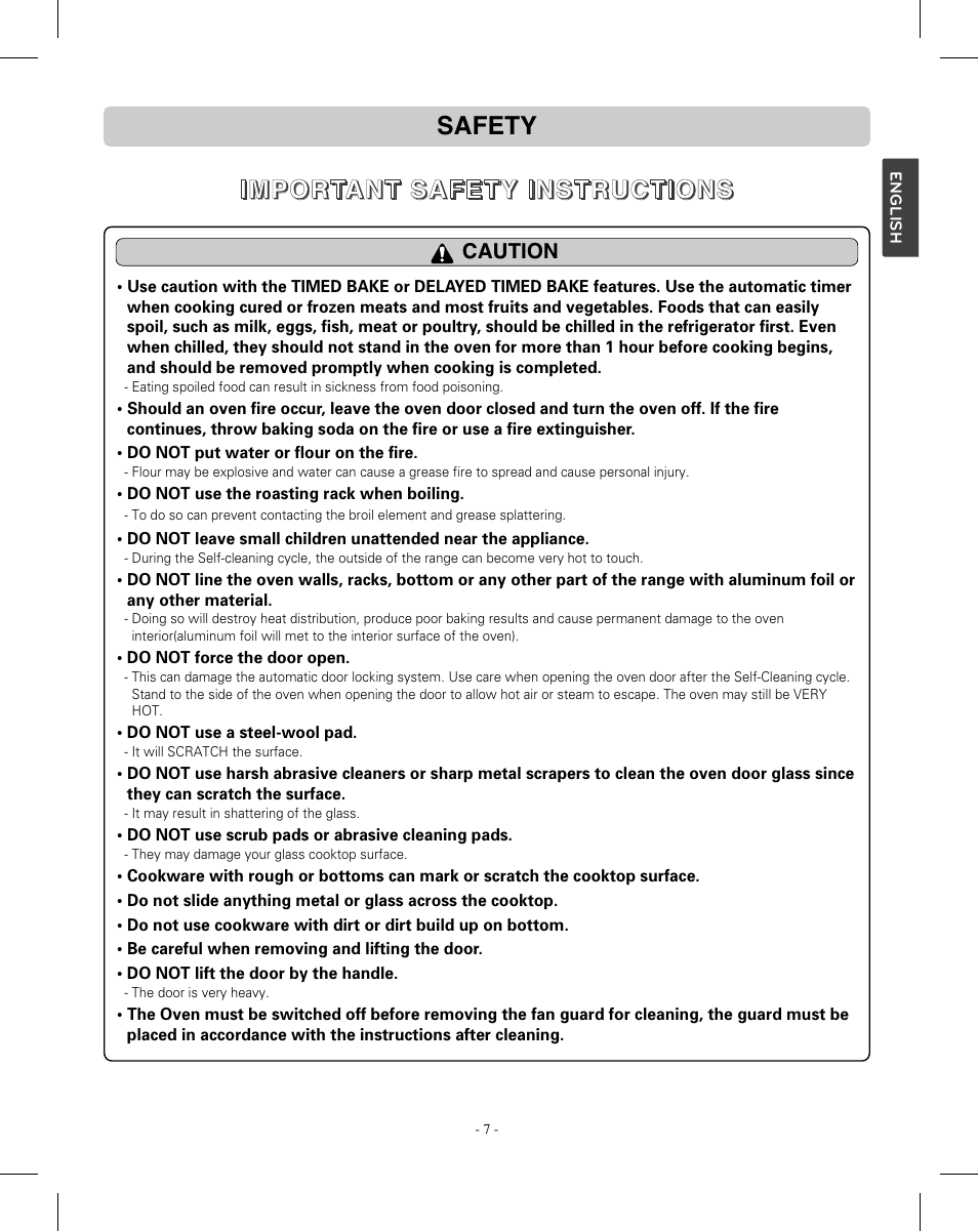 LG LRE3012SW User Manual | Page 7 / 35