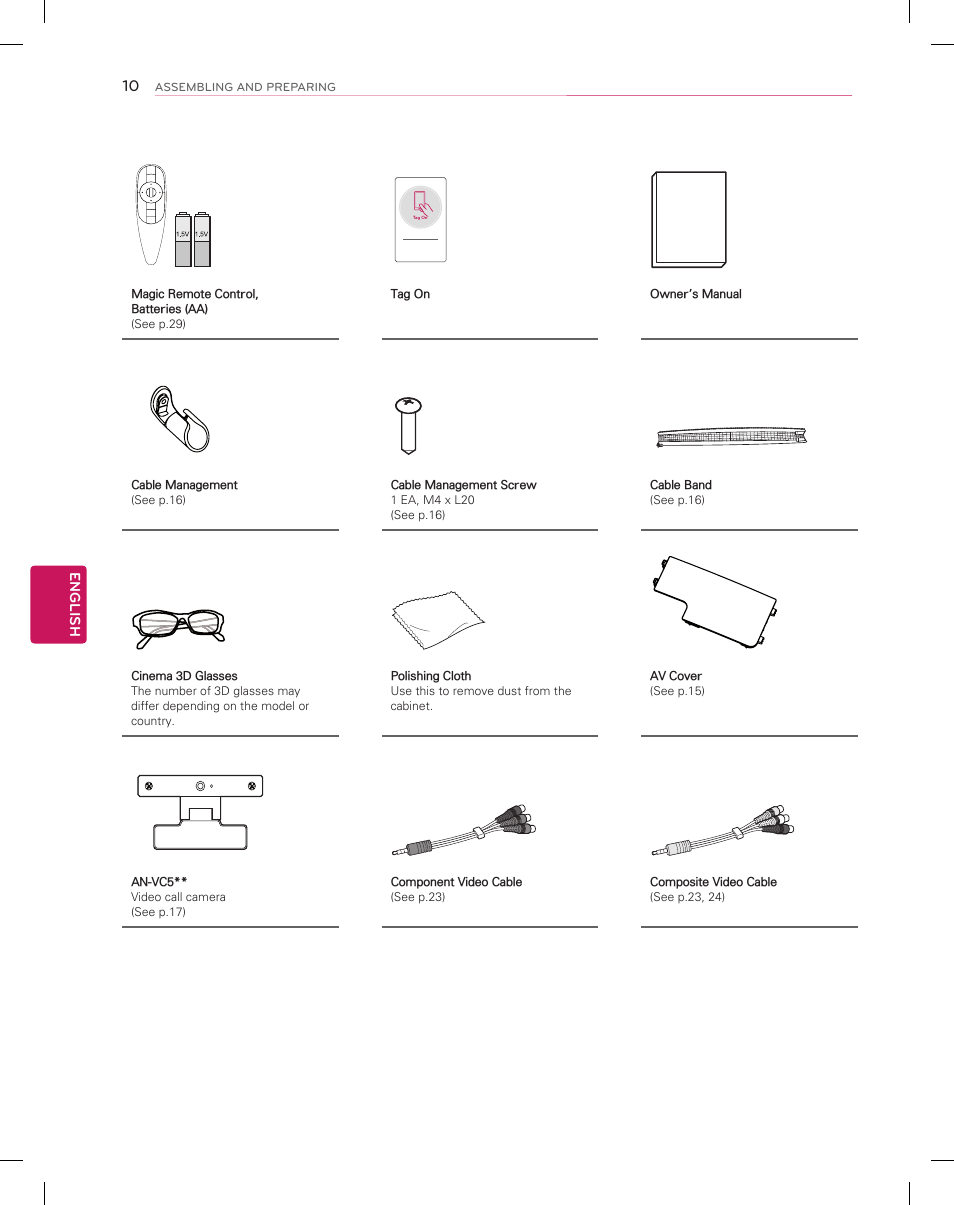 English | LG 55EA9800 User Manual | Page 10 / 52