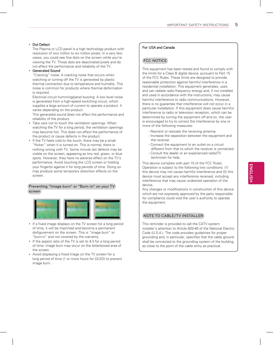 LG 55EA9800 User Manual | Page 5 / 52