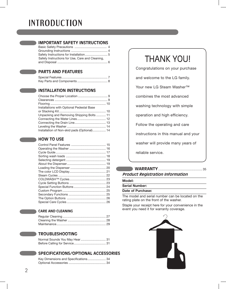 LG WM3885HCCA User Manual | Page 2 / 108