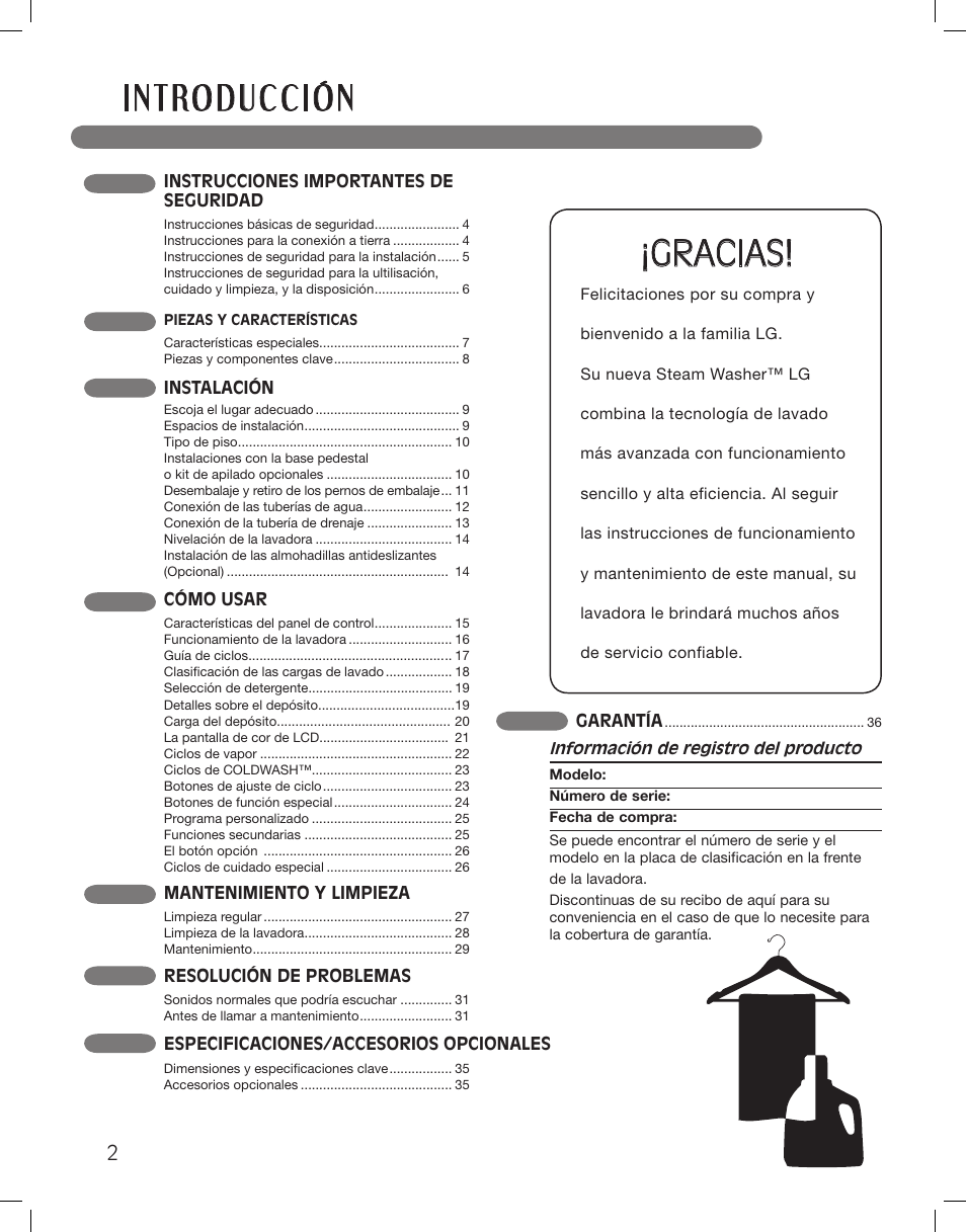 Gracias | LG WM3885HCCA User Manual | Page 38 / 108