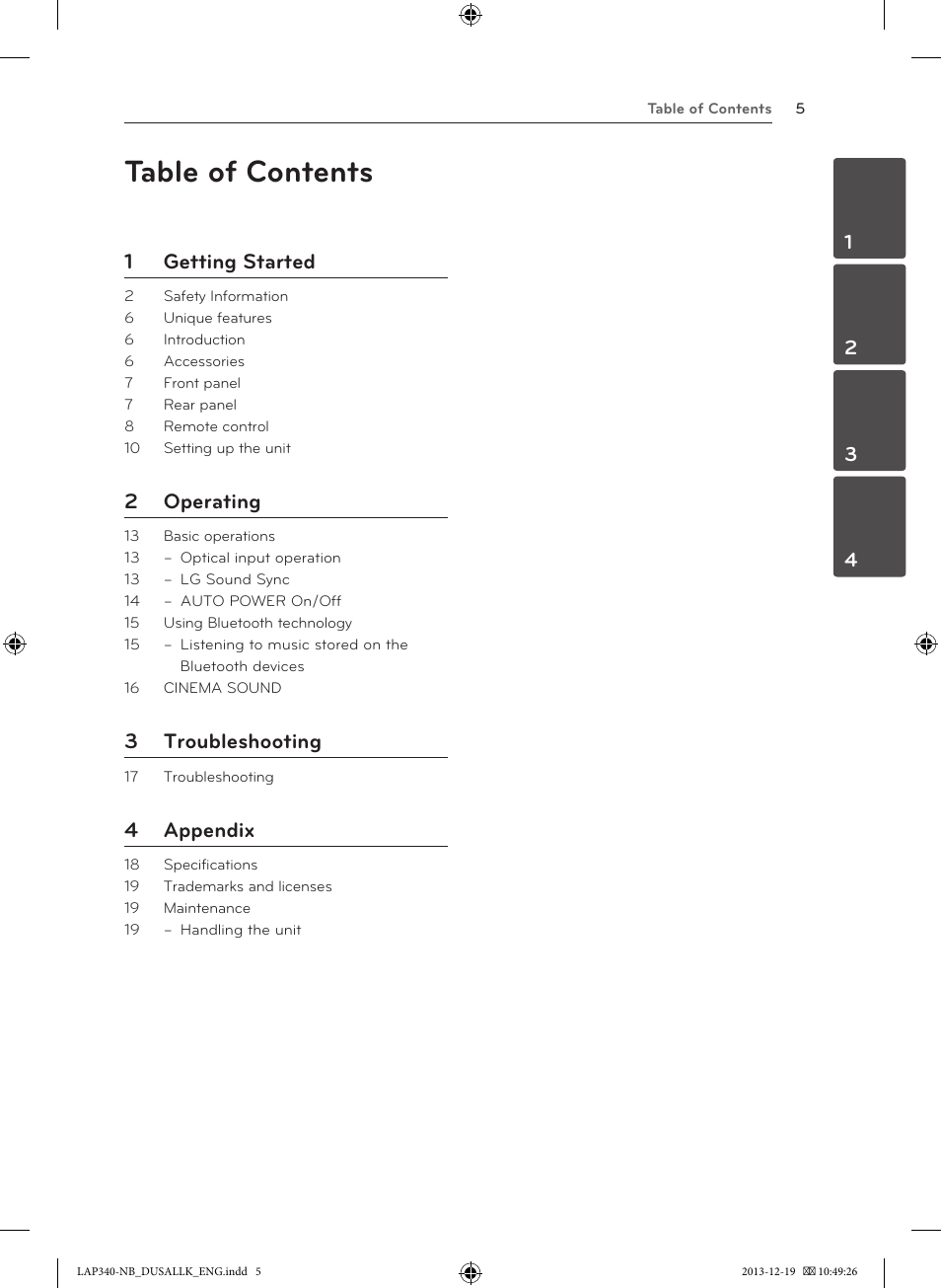 LG LAP347C User Manual | Page 5 / 20