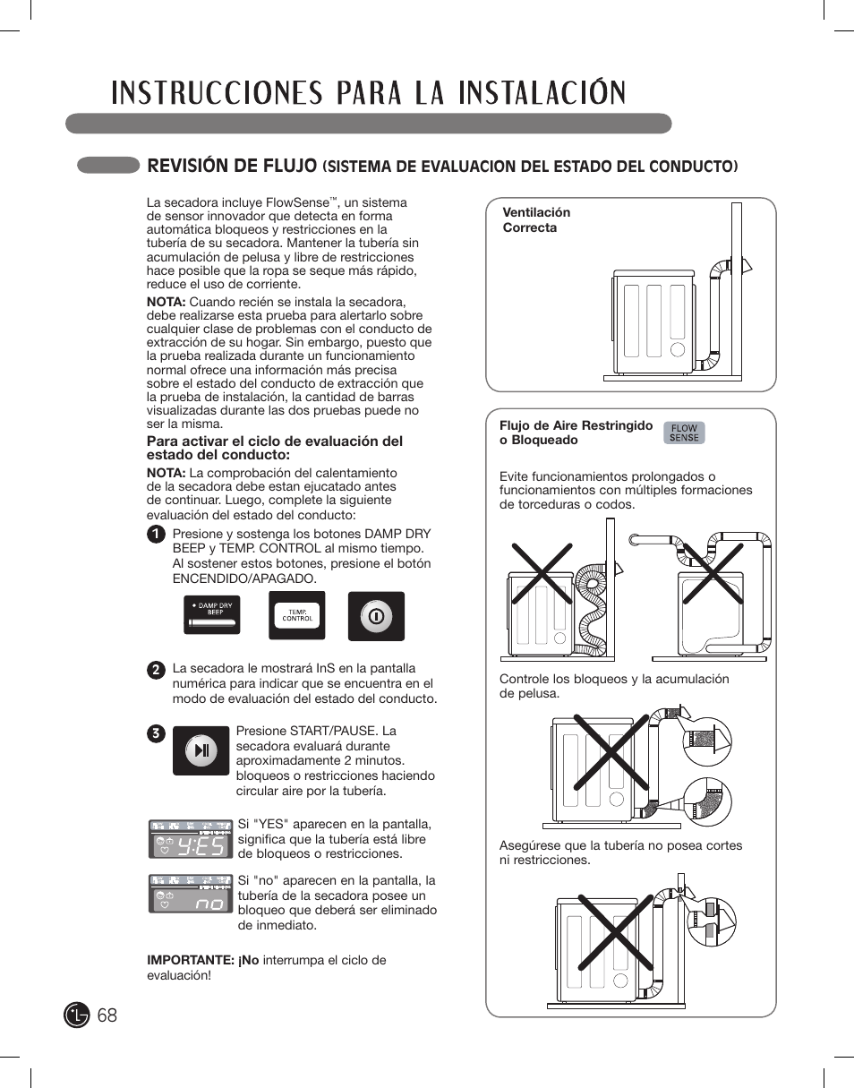 Revisión de flujo | LG DLEX2801L User Manual | Page 68 / 132