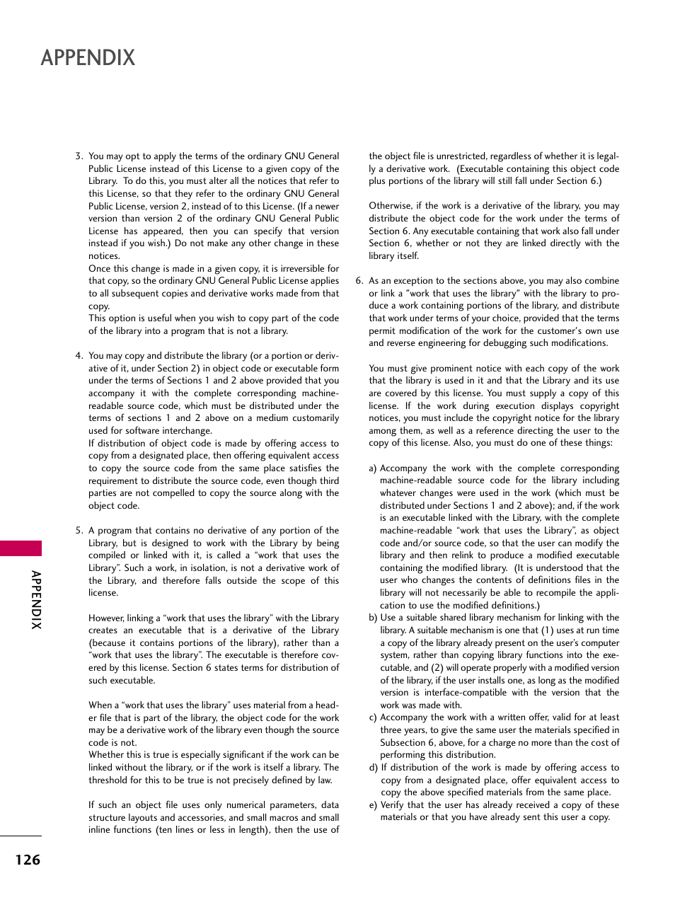 Appendix | LG 19LD350 User Manual | Page 126 / 134