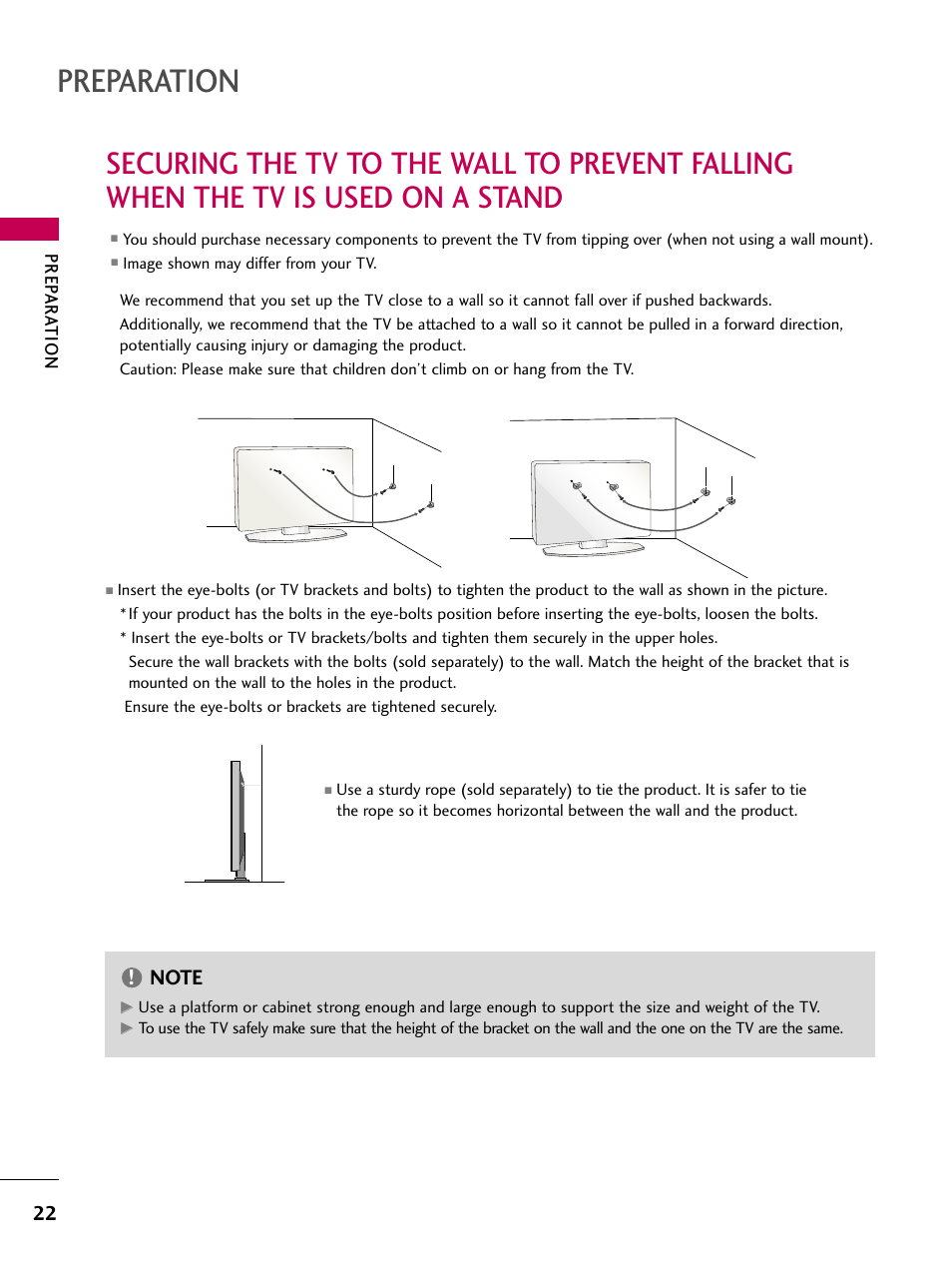 Preparation | LG 19LD350 User Manual | Page 22 / 134