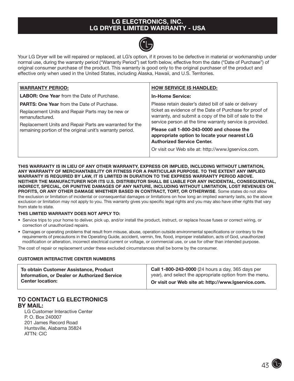 LG DLGX5966W User Manual | Page 43 / 88