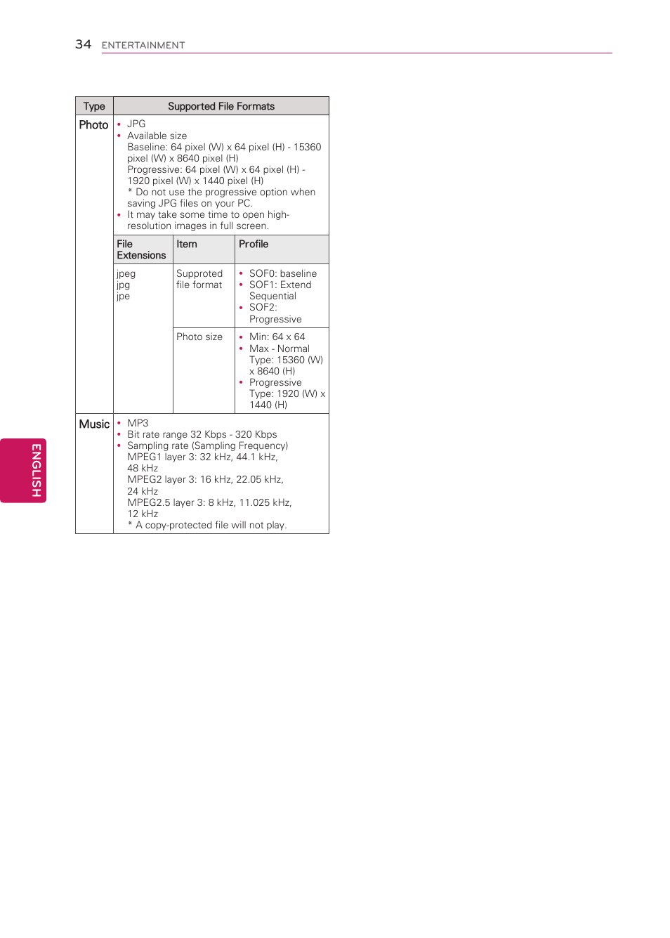 LG 42CS570 User Manual | Page 34 / 79