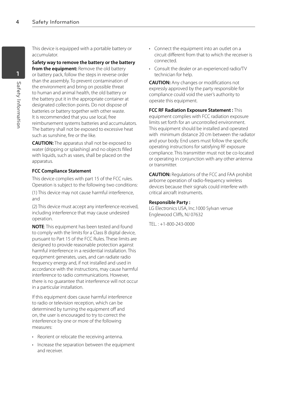 LG BX580 User Manual | Page 4 / 96