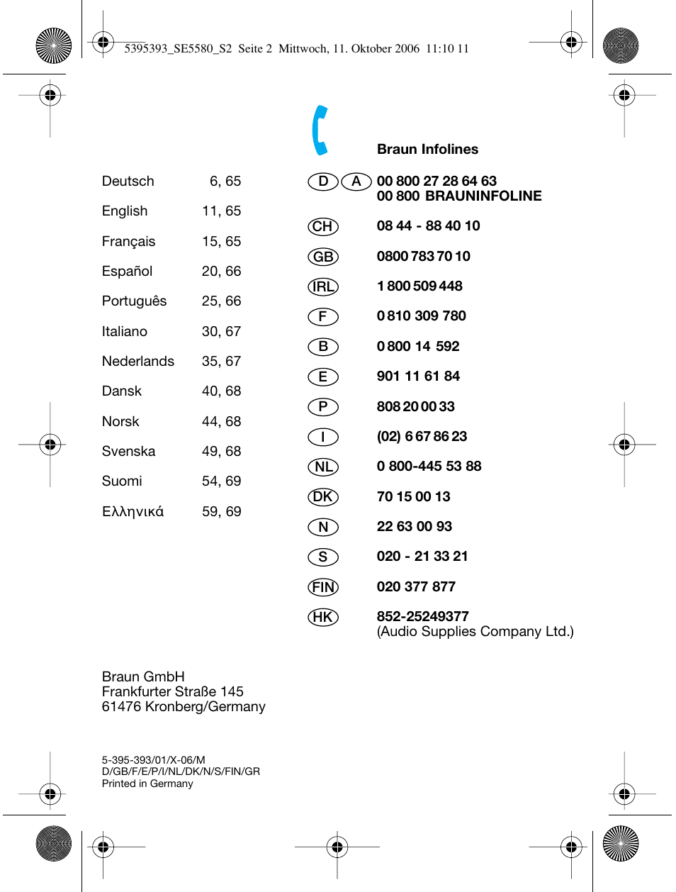 Braun 5580 Silk-épil X'elle User Manual | Page 2 / 68