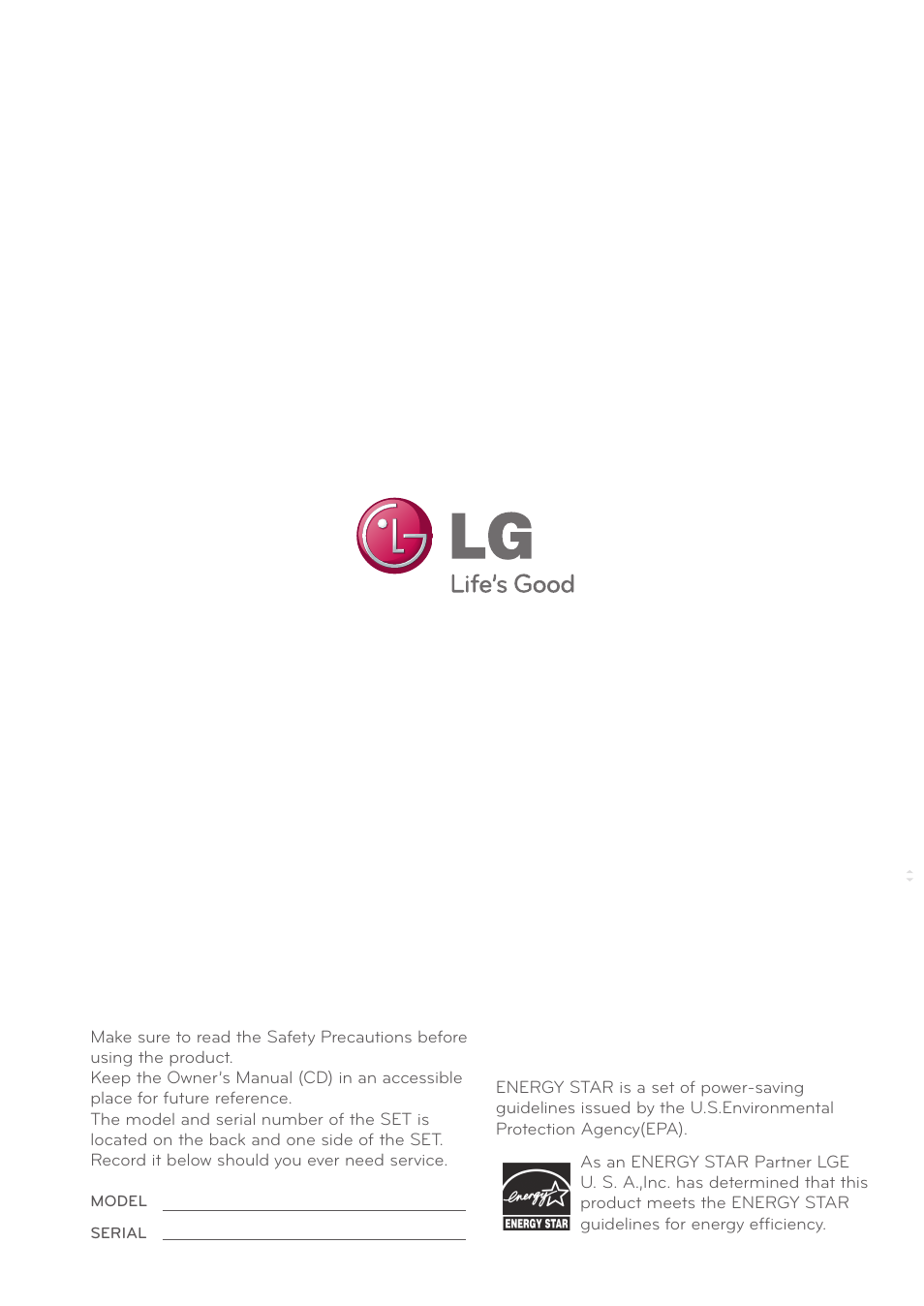 LG E2351T-BN User Manual | Page 30 / 30