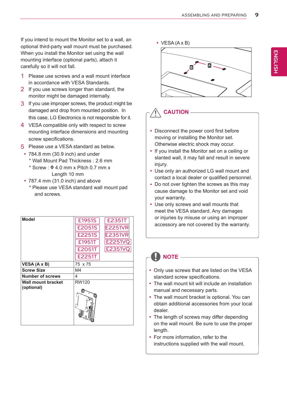 LG E2351T-BN User Manual | Page 9 / 30